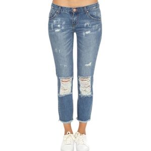 ONE X ONE TEASPOON FREE BIRDS Low Waist Short Rise Skinny Jean Indigo Blue 27
